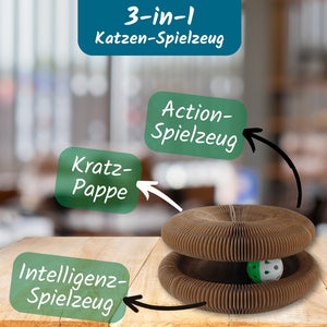 Knuddel die Katz' "Tatzen-Twister" | 3-in-1-Katzenspielzeug | Action-, Intelligenz- & Kratzspielzeug