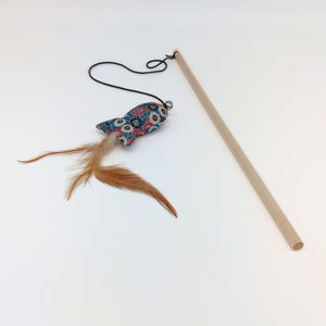 Knuddel die Katz' Spielangel "Flower-Fisch" in zwei Farben | Katzen-Spielangel