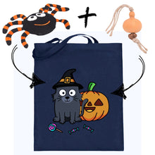 Lade das Bild in den Galerie-Viewer, Knuddel die Katz&#39; &quot;Halloween-Paket&quot; | 3-teiliges Set (Baumwoll-Tragetasche, Plüsch-Spielzeug, Zahnpflege-Spielzeug)
