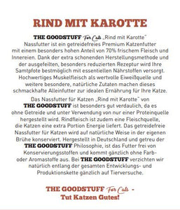 THE GOODSTUFF Katzenfutter - Rind & Karotte | 6er-Pack | 200g & 400g Dosen