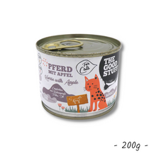 Lade das Bild in den Galerie-Viewer, THE GOODSTUFF Katzenfutter - Pferd &amp; Apfel | 6er-Pack | 200g &amp; 400g Dosen

