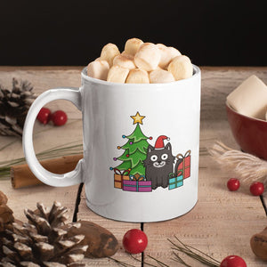 Weihnachtstasse | Bescherungs-Katz' | Keramik-Tasse mit weihnachtlichem Katzenmotiv