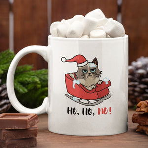 Weihnachtstasse | Weihnachtsmuffel-Katz' | Keramik-Tasse mit weihnachtlichem Katzenmotiv